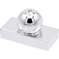 Lego destička 1x2 s kuličkou, chromově stříbrná (70942 CHROME SILVER)